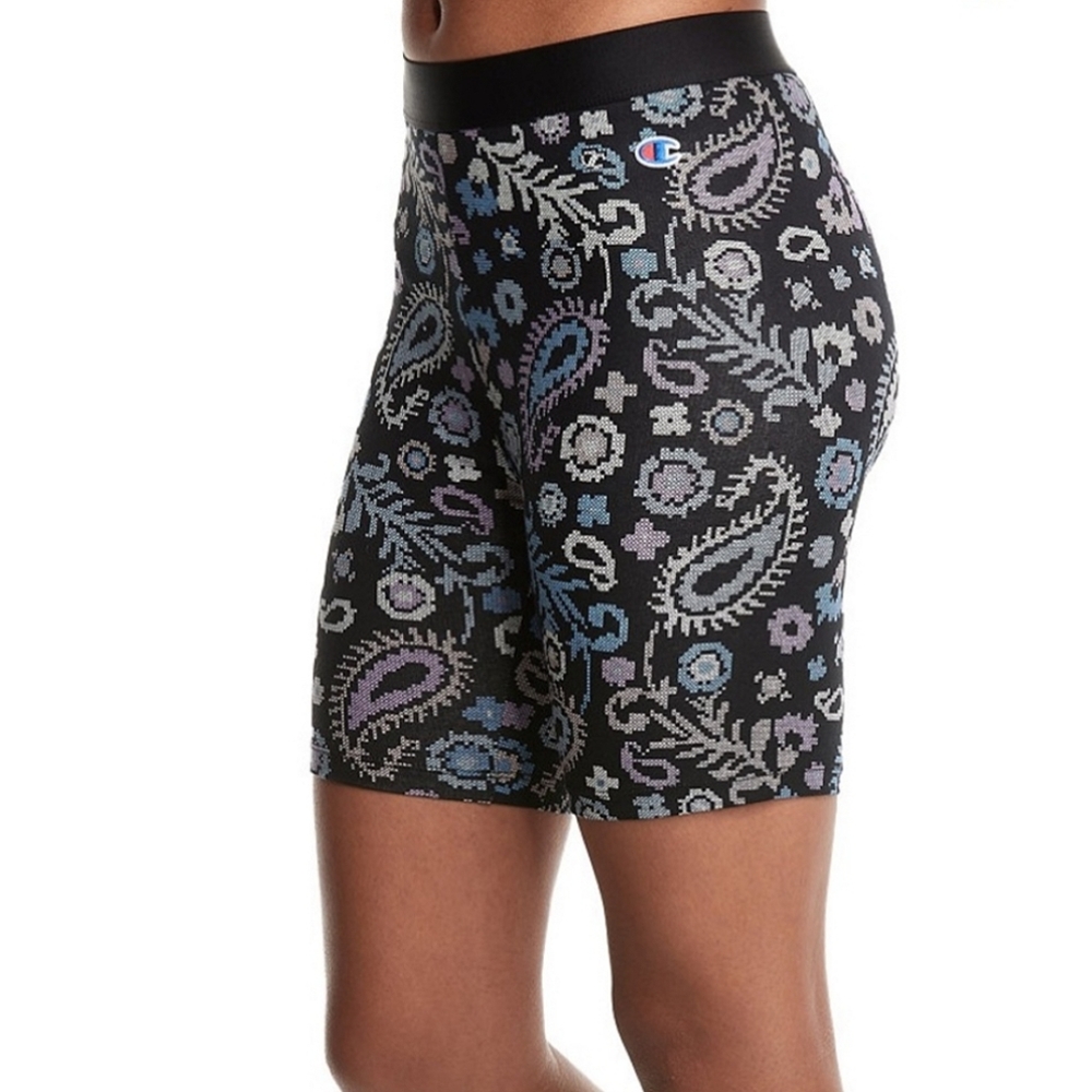 Champion Cross Stitch Pattern Authentic Bike Shorts Paisley Size XS